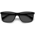 Polarized Rectangular Sunglasses (58)  (For Men & Women, Black)