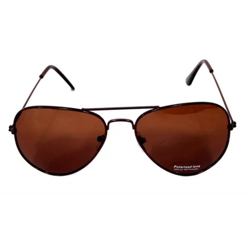Polarized Brown Aviator Sun Glasses