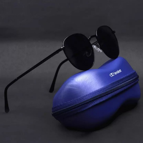 by Lenskart Polarized, UV Protection Round Sunglasses (51)  (For Men & Women, Grey)