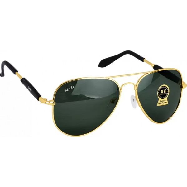 UV Protection Aviator Sunglasses (Free Size)  (For Men & Women, Golden, Black)