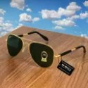 UV Protection Aviator Sunglasses (Free Size)  (For Men & Women, Golden, Black)