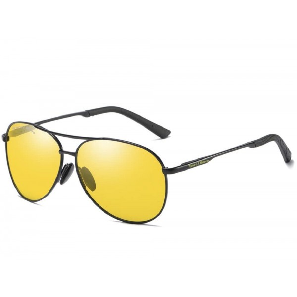 Black Rare Move HD Aviator Polarized Driving Sunglasses