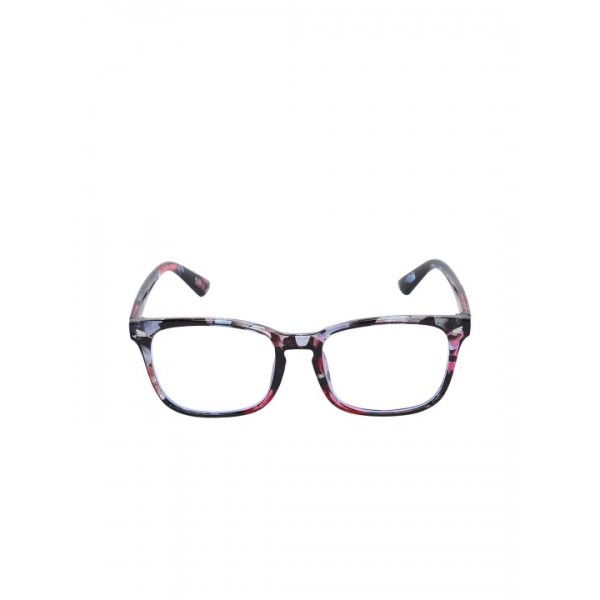Unisex Black & Red Printed UV 400, AG030 Light Blocking Full Rim Optical Rectangle Frames