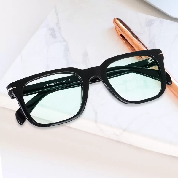 Full Rim Square Anti Glare & Blue Cut Computer Glass For Men & Women  (51 mm)