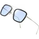 Square Sunglasses Silver Frame